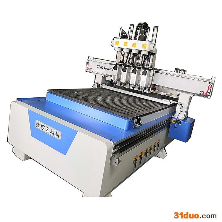 **四工序开料机 四头雕花机板式家具生产线