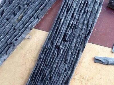 黑色流水石 直销园林天然板岩家装建材背景墙石料