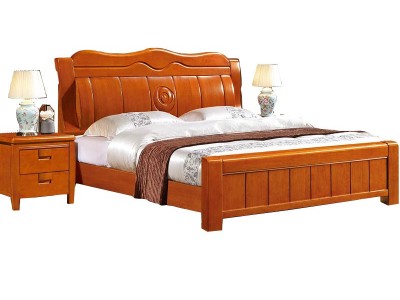 实木床 1.5米1.8米双人床婚床卧室家具简约现代橡木源头**