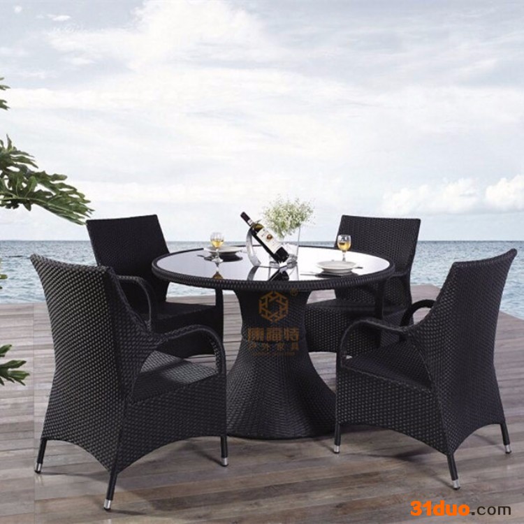 深圳户外休闲家具 庭院休闲藤编家具 户外咖啡桌椅 藤编桌椅厂家 藤编家具定制定做