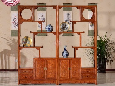 包邮红木家具非洲黄花梨木海棠博古架实木中式客厅组合多宝格