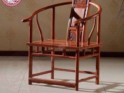 东阳民创红木家具非洲黄花梨木卷书椅中式实木仿古办公椅餐椅