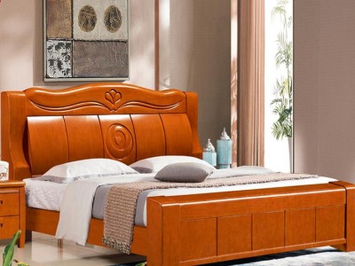 源头全实木家具2*2.2米实木床可定制高箱双人床简约现代**