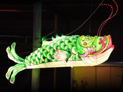 大型鱼灯笼鲤鱼灯酒楼挂件灯会料理寿司店装饰品LED造型灯花灯灯会定制户外大型灯展节日灯会