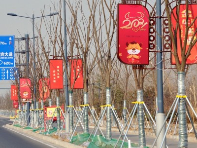 酒泉厂家定制太阳能灯杆灯箱道旗广告牌路灯广告灯箱