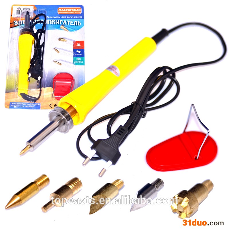 TOPEAST　220v 30Ｗ欧规5个头子烙画套装　皮革烫画套装　木板烙画套装 葫芦烫画套装