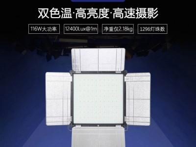 富莱仕DOF D1296S LED摄影灯补光灯 双色温微电影直播新闻采访灯视频拍摄演播灯室外户外便携 LED影视灯