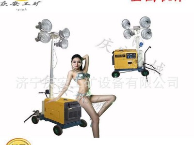 辽宁锦州移动灯车多灯头拖车式照明灯高亮度移动灯塔