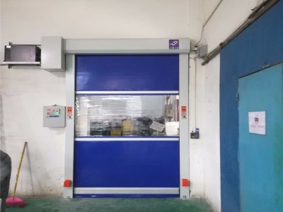 中山纺织不锈钢快速卷帘门|中间1.5mm透明pvc快速提升门