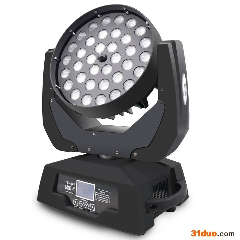 捷创舞台灯光 36颗调焦led摇头灯光束灯旋转染色灯酒吧帕灯婚庆演出灯