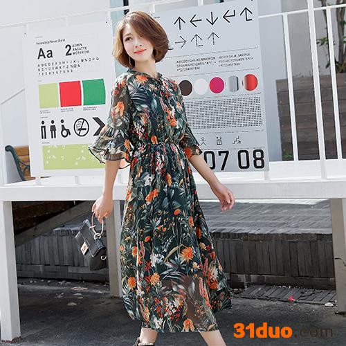 泓发服饰THISHAIR供应**连衣裙HF17004 连衣裙厂家 批发价格