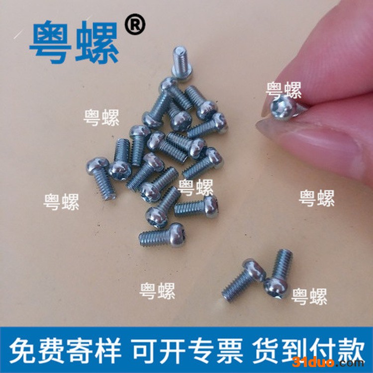M2.5乘5江门定做螺丝 五金螺栓厂 粤螺螺丝 帽