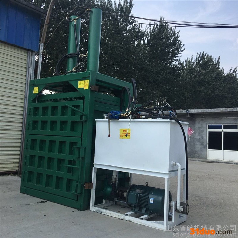 佛山包装盒打捆机 编织袋海绵压块机 普航半自动五金下脚料液压打包机