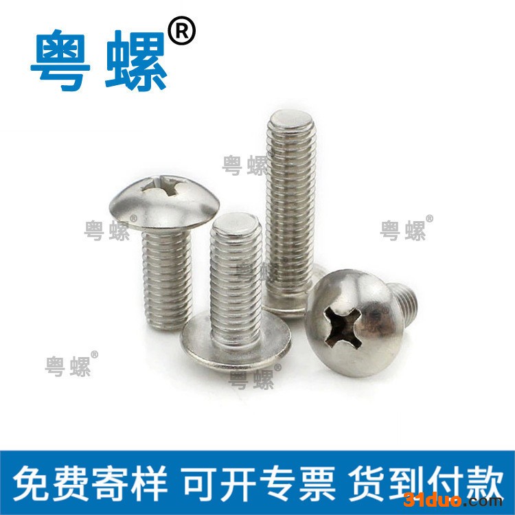 316不锈钢螺丝厂 深圳机钉 316大扁头机钉 粤螺五金螺丝厂 小螺丝
