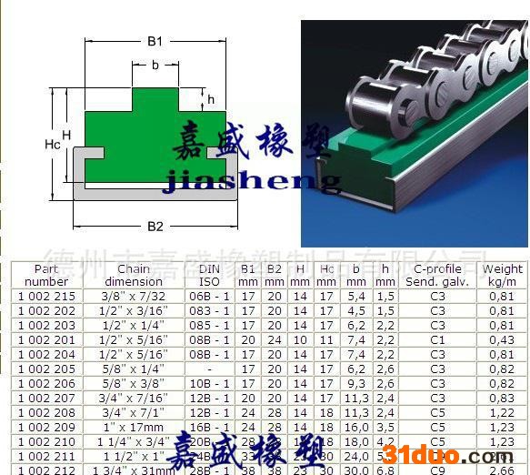 嘉盛按图生产导条 链条导轨 链板弯轨 PE链条导轨 CKG型导轨低价**