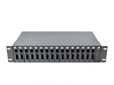 16槽位光纤收发器机架机箱 NetLink光纤收发器专用双电源机架机箱