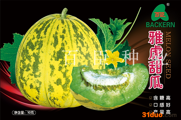 百臣雅虎甜瓜种子香瓜种子高产超甜抗病强每袋10克500多粒甜瓜种子适合露地大棚种植可吊蔓可地爬买种子赠送技术光碟