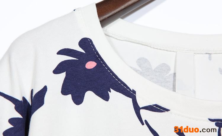 旗袍、唐装货2016夏装新款百搭显瘦花卉花朵印花大码夏装短袖