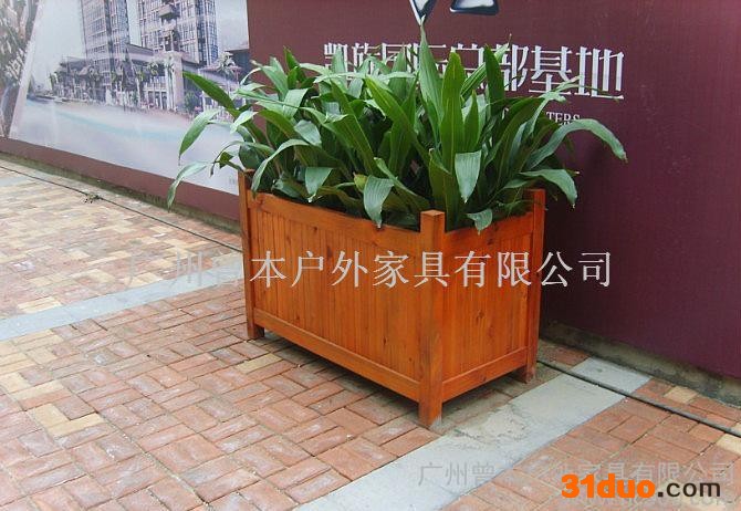 园林工程种植花卉花槽 碳化防腐木花盆欧式实木花箱