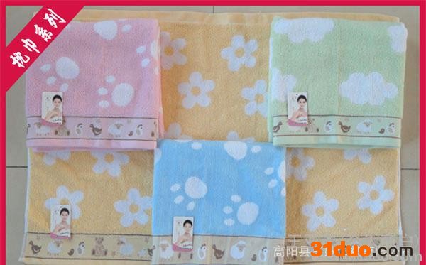 供应三妹2009【三妹】宽缎卡通花卉促销枕巾