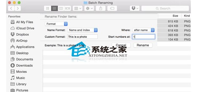 Mac OS X Yosemite使用自带工具批量更改文件名的方法
