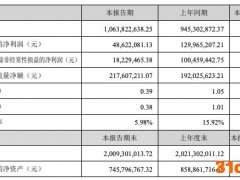 盐津铺子上半年净利润4862万元下降62.6%，政府补助4143万元