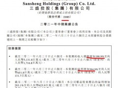三盛控股上半年收入同比增近2倍 毛利率同比下降18.7个百分点