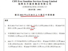 旭辉永升服务上半年收入同比增长49.4% 毛利率降至29.9%