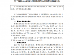 长源电力自愿性信息披露公告：所属水电站发生泄洪险情