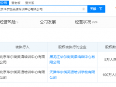 华尔街英语新增股权被冻结信息 股权数额共计105万元