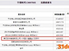 宁德时代跌7.28% 高瓴资本持股