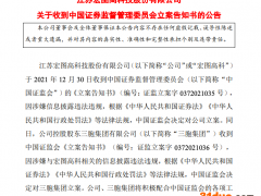 因涉嫌信息披露违法违规，中国证监会决定对ST宏图立案